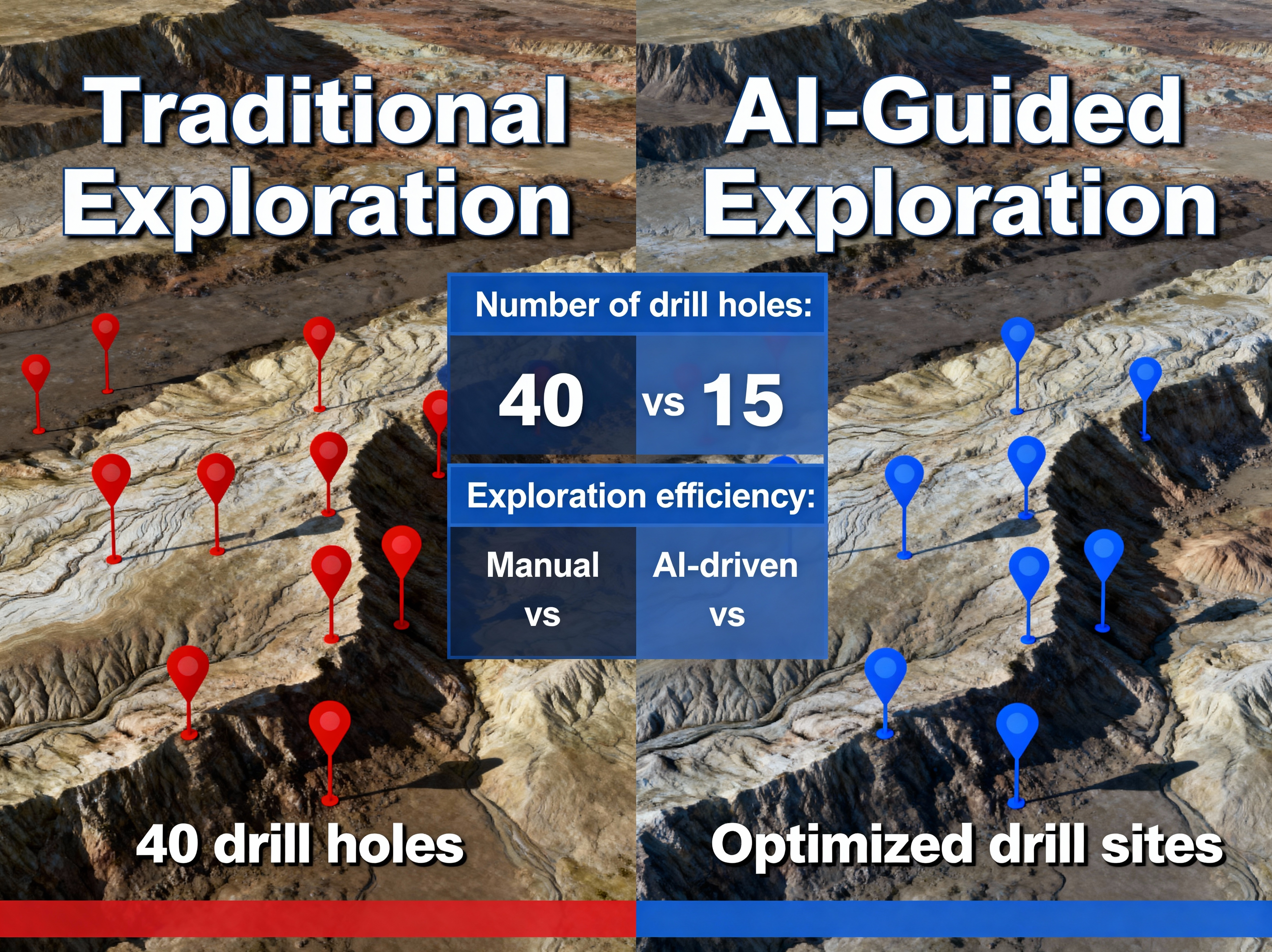 Comparison of traditional and ML-assisted exploration workflows