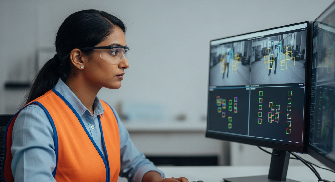 Engineer working on computer vision