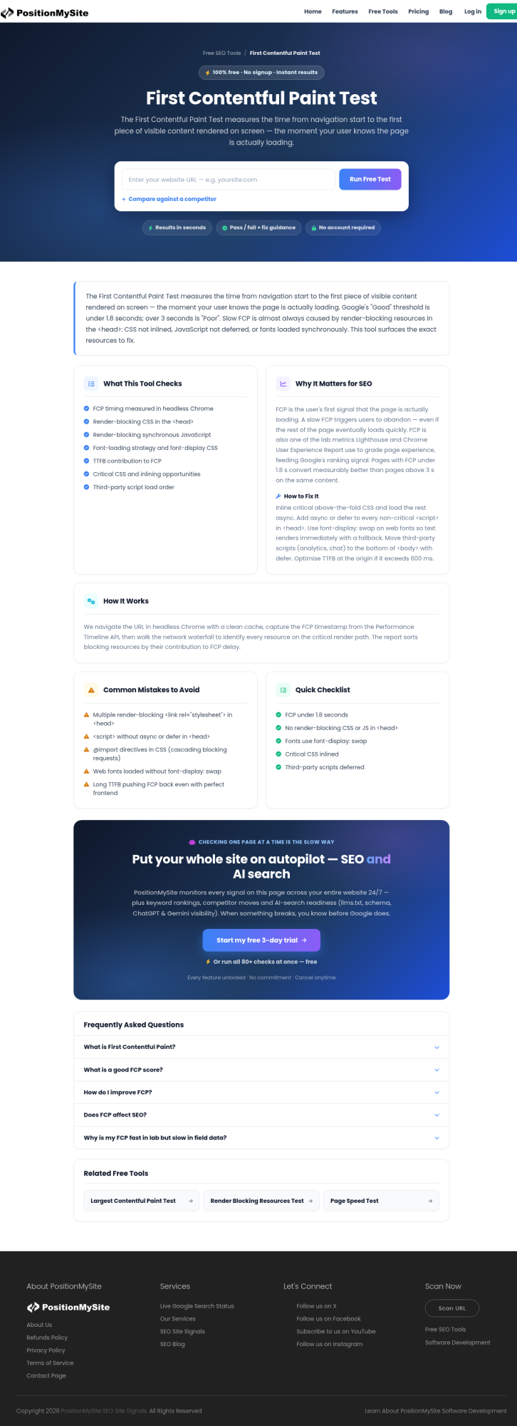 First Contentful Paint Test: Check FCP Before You Chase LCP