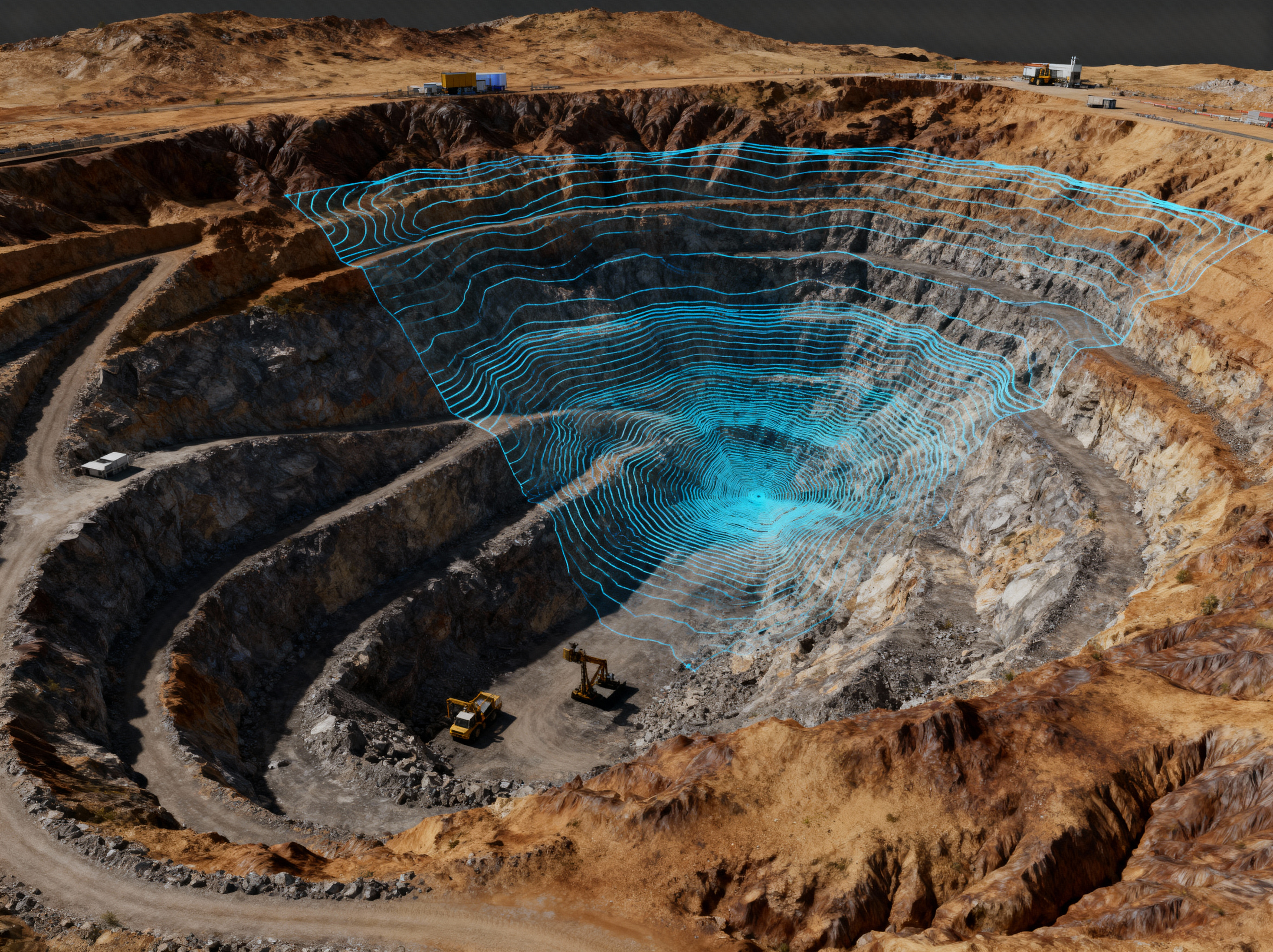 Multi-dataset integration showing magnetic surveys, gravity measurements, and geochemical analysis