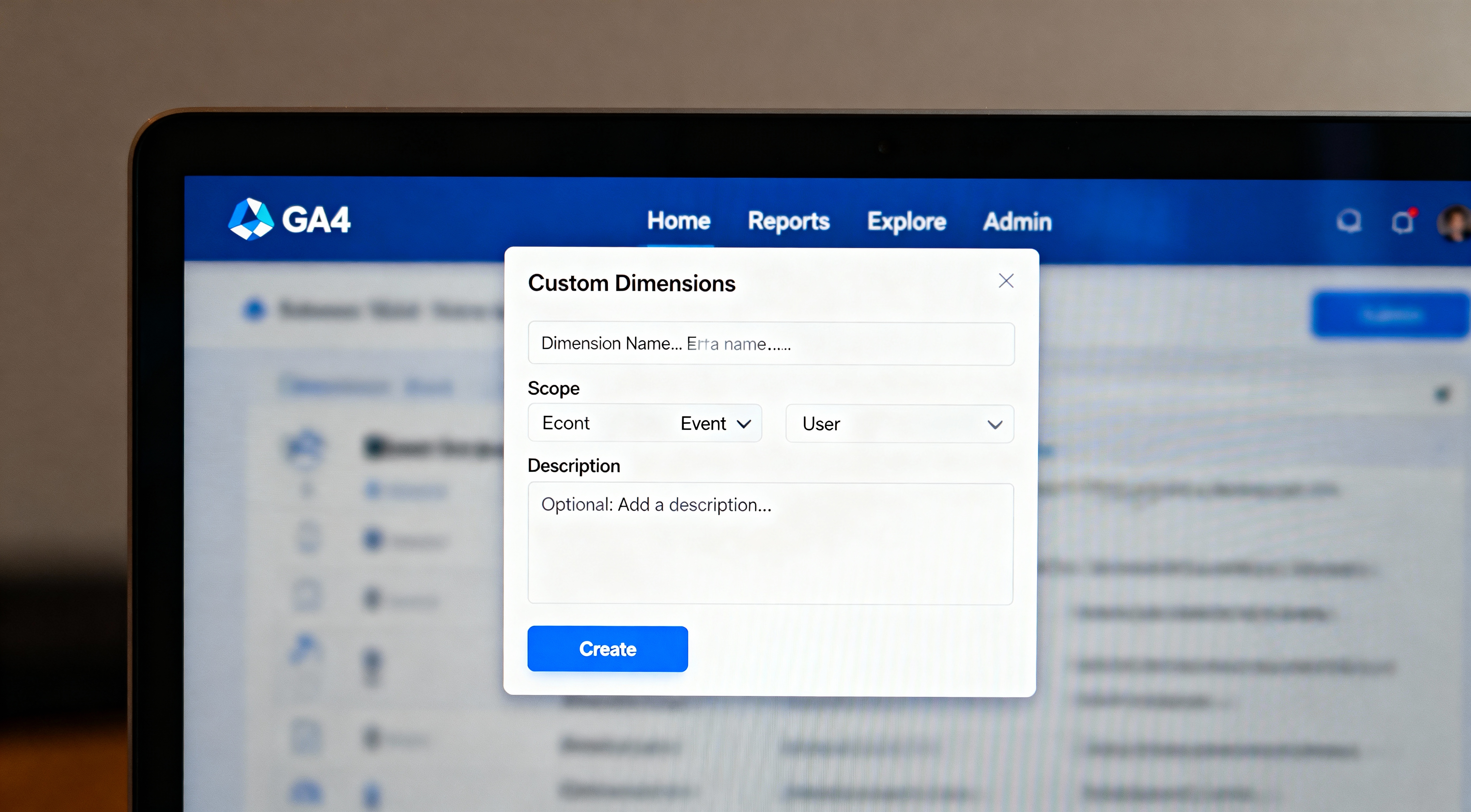 GA4 Custom Dimension Configuration Interface