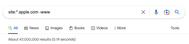 Wildcard search for subdomains