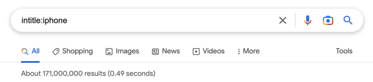 Intitle search for iPhone content