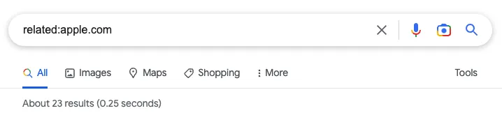 Related URLs search results