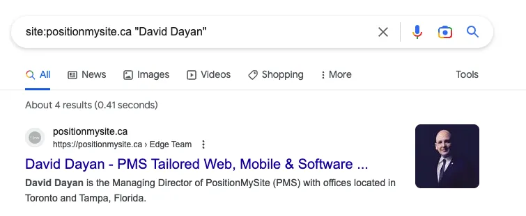 Site search for competitor content analysis