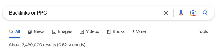 Example of a straightforward Google search operator